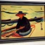 Placeholder: Portrait of OLd Japanese Fishermen on boat wearing bucket hat by edvard munch 8k