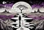 Placeholder: inner world , atypical world, in midle an alone human figure stands on the thin bridge with a big map his hands , weird whimsical landscape, forest, and Sahara water and rocks,, around surreal cracked painted weird land with some black doors. dark purple, gray, black, white, brown. Whimsical style of Chagall , of Minjae Lee and Anton Semenov, lonely with absurd beauty. broken, weird bizarre absurd nightmare, labirynth, dark vision, neuron network background, surreal vibe, stunning painted