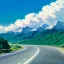 Placeholder: Clear sky with a old car on the road