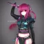 Placeholder: Anime girl, cute, cyberpunk, samurai armor, 8k