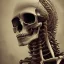 Placeholder: skeleton with a lot of blood on his face in hr giger style, steam punk, realistic, made in octane, cinematic, ultra-realistic, extremely detailed octane rendering, 8K, VRAY Super Real ar 2:3, dof photorealistic futuristic 50mm lens hard lighting dark gray tintype photograph, realistic lighting, sepia color