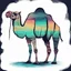 Placeholder: The Case of the Mysterious Noctilucent Camel With Stripes as written by Sir Arthur Conan Doyle, surreal, dark, mist. spooky colors