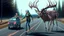 Placeholder: the deceased deer resurrects as an evil lovecraftian deerchad and chases an older drunk lady down the I90 highway