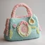 Placeholder: Crocheted Kids' Purse: An enchanting crochet handbag for children, crafted with delicate stitches and a blend of pastel colors. The purse boasts a charming design, possibly inspired by nature or fairy tales, adding a touch of whimsy to any outfit. The medium used is crochet, showcasing the artistry and creativity of the maker. The composition is intricate, with attention to detail evident in every stitch. The lighting highlights the texture and colors of the bag, creating a magical and captivati