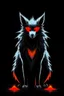 Placeholder: Super cool ghostly spiritual kitsune with menacing glowing eyes In a pitch-black room. It sits alone staring straightly and deeply at us, it has a painted-anime style.