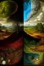 Placeholder: A landscape with the four elements of the earth (fire,water,Wind,soil)