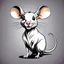 Placeholder: Rat cow, with rat ears and tail lineal caricature art