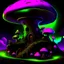 Placeholder: A fantabulous black, lime, and cherry (((mushroom tower house))) erected atop a (geologic pillar), surrounded by the uncanny imaginative ((( swirling skies))), offset by the stark hues of a (neon-tinged nebulous space scape), within. captured by the hand a skilled master painter with a focus on (softly blurred compositions and voluminous lighting).