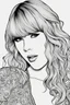 Placeholder: coloring pages of taylor swift for adults, Designs Black and white, No Shading
