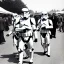 Placeholder: Creepy old photo of star wars type people at the fair