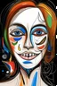 Placeholder: expressionism, Pixar style, in abstract art Basquiat, Picasso, Miro, Kandinsky, Klee, Birell, Fairey, Ardon, Buffet and Picasso style, HD --s 750 --v 5.1 --style raw, water color, black background