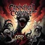 Placeholder: Chaos horrific, Carnivorous attack Apocalyptic plight, Grotesque morbid threat, illustrative style by Arturo Souto, unbalanced, offset, non-symmetrical surreal horror, text "Cannibal Corpse" album cover aesthetic in a death metal font