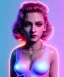 Placeholder: Artist, young madonna, android woman, glow iris, piercings, sweet, blonde, white skin, long eyeliner, purpurin pink cheeks, glossy lips, color leds lights, cables, short hair, circuits, cyberpunk, latex coat, cyber punk, neon, portrait, studio photo, unreal engine 5, soft color, 16 bit, god lights, ray tracing, RTX, lumen lighting, ultra deatail, volumetric lighting, 3d, finely drawn, hd.