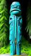 Placeholder: A cyan knight designed in Pacific Northwest totem poles