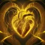 Placeholder: electric heart in golden tapestry