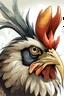 Placeholder: drawn Image with cat ears, cat eyes, rooster beak, rooster wattle