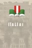 Placeholder: Imparare l'italiano. Gli studenti imparano la lingua, mentre dietro sullo sfondo l'alfabeto italiano.