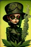 Placeholder: A girl in leather with weed is better; lowbrow art; pop surrealism