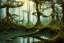 Placeholder: high-quality, fine-detail beautiful, breath-taking forest with gnarled trees, flowers, clear reflective lake, tranquil, stunning, 8k resolution