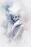 Placeholder: White smoke artistically takes the form of gloves by Ryohei Hase, Agnes Cecile, Raymond Swanland, Anne Bachelier, pastel smoky texture in hues of tranquility, an embodiment of minimalism with a stroke of simplicity, evoking serenity against a backdrop, white shimmering, fantasy art, backlit