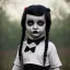 Placeholder: toddler, full body, -clothing, soft goth libstick, wednesday addams family make up, brad double wig, dramatic lighting, highly detailed, volumetric lighting, unreal engine, 8k