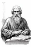 Placeholder: sketch black and white socrates studying in the republic