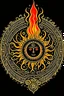 Placeholder: European pagan symbol Black sun art with fire