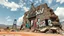 Placeholder: A piece of graffiti or street art in a majestic tribal ancestral homeland, depicting a dystopian retrofuturistic decay theme, with an abandoned crumbling ruin graffiti scale and perspective.