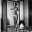 Placeholder: [high res photo by Helmut Newton] an adult powerful female deity in pull-up diapers, in her realm