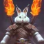 Placeholder: samurai bunny with fire sword