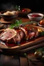 Placeholder: мясное блюдо, реалистичное фото, для меню ресторана