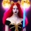 Placeholder: Attractive young teenage girl with golden fire red hair wearing a galactic tiara, who is dressed like a witch casting a spell holding a quarterstaff, she has cat ears and open dazzling blue eyes, has a normal nose, background is realistic space with a moon, the girl is on a planet, black goth girl dress, full body portrait, arm colors gradient effect into stars, rendered, unity 3d, unreal engine, dslr, hdr, 4k, edited, photorealistic, normal number of appendages, freckles, artists render