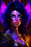 Placeholder: beautiful on her lower back, beautiful face, beautiful eyes, purple eyes, black hair,two wings protruding from her back, dark background, clean design, epic Instagram, artstation, splash of colorful paint, contour, hyperdetailed intricately detailed, unreal engine, fantastical, intricate detail, splash screen, complementary colors, fantasy concept art, 8k resolution, pale skin, twilight, extreme quality, extremely detailed, ultra-detailed face, ultra hd 8k, the head must be on the freame, stand