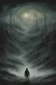 Placeholder: big zero, nothing, big fog, surreal style, dark colors, strange surreal nightmare landscape, high detail, sinister, surreal art, chillingly fascinating
