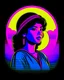 Placeholder: t-shirt design, lata mangeshkar Indian singer, retro sunrise, synthwave