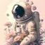 Placeholder: "floral astronaut" hand-drawn digital art, muted tones, flowers everywhere, REALISTIC, anime, 4k, colorful