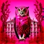 Placeholder: A magenta university with a psychic owl designed in ancient Greek mosaics painted by George Inness