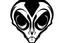 Placeholder: alien head clip art stencil black on white