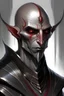 Placeholder: Dark elf, red eyes, almost bald, short beard
