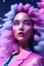 Placeholder:  woman glitter pink and blue in a galactic ambiance, delicate colors in the foreground, full of details, smooth, light effect，vaporwave colorful, smooth, extremely sharp detail, finely tuned detail, ultra high definition, 8 k, unreal engine 5, ultra sharp focus