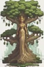 Placeholder: a pixel tree that sprouts in the shape of a goddess for the 2d sidescroller game