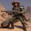 Placeholder: [photo by John Wagner and artist Carlos Ezquerra] Williebrod Rattlesnake the semi-elf with his riflegun