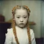 Placeholder: Old autochrome of devon aoki ,with orange cheeks, weird white braids., ,in a room, in 1550
