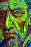 Placeholder: Van gough inspirated ,close up portrait of anime character, impasto style