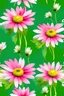 Placeholder: daisy pink flower watercolor green background