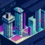 Placeholder: cyberpunk city, walls, high detail, isometric