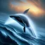 Placeholder: beautiful humpback whale jumping out of turbulent ocean water, stunning, magnificant, sunset sky, 8k resolution, high-quality, fine-detail, detailed matte, illustration, digital art, brian froud, howard lyon, greg rutowski, Life of Pi