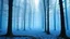 Placeholder: A cyan forest covered in fog designed in German folk art