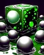 Placeholder: tabletop RPG green cube slime with white sphere inside rpg art no background