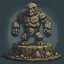 Placeholder: Stone magic golem, round shaped pixelart